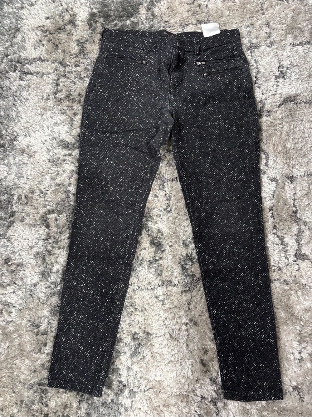 Banana Republic Black Tweed Pants with White Fleck